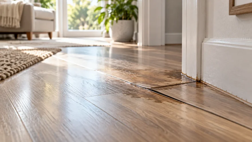 Water Damage on Laminate Flooring Floor