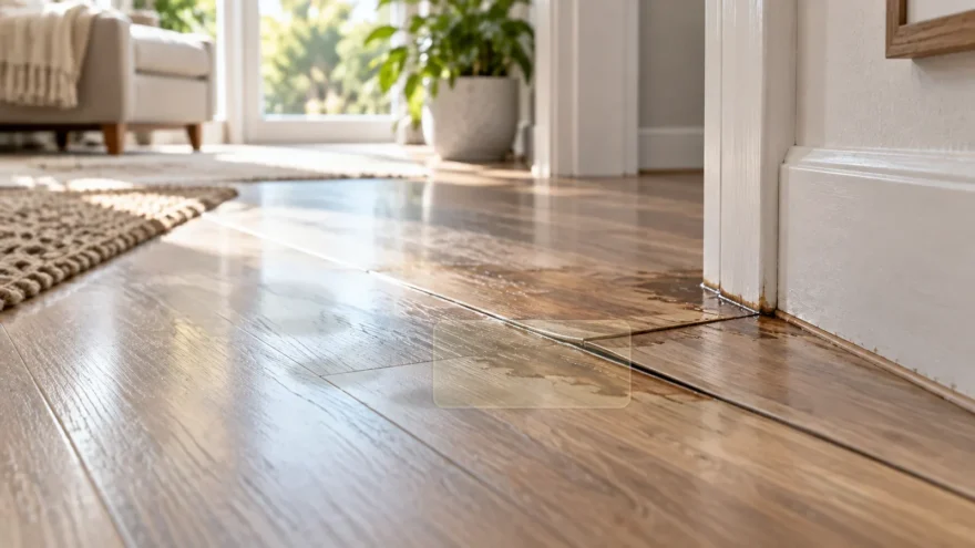 Adhesive residue on wood-look vinyl flooring