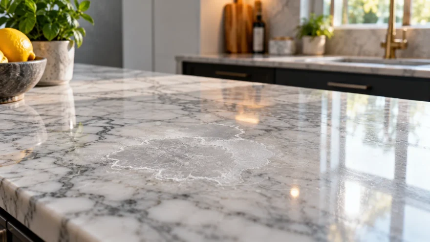 Hard Water on Marble Countertop