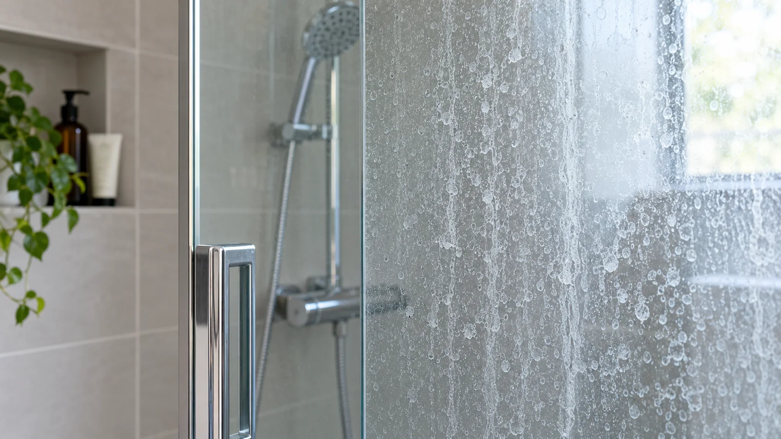 Hard Water on Glass Shower Door